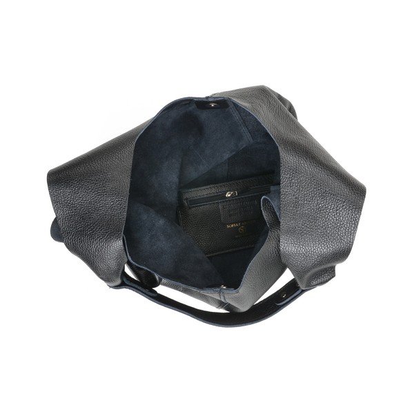 Černá kožená kabelka Sofia Cardoni Hobo-image-4