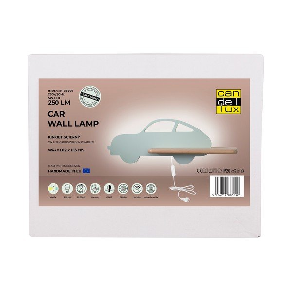 Dětské svítidlo v mentolové barvě Car – Candellux Lighting-image-3