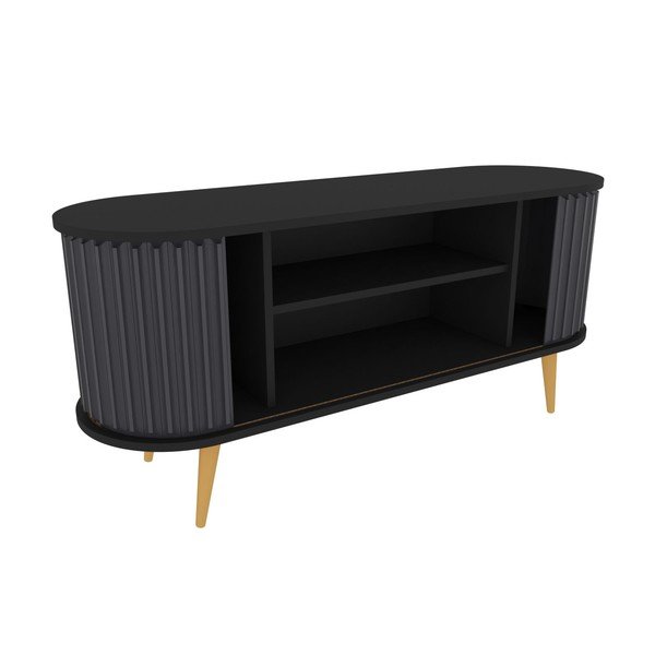 Černo-antracitový TV stolek 140x64 cm Stor – Kalune Design-image-4