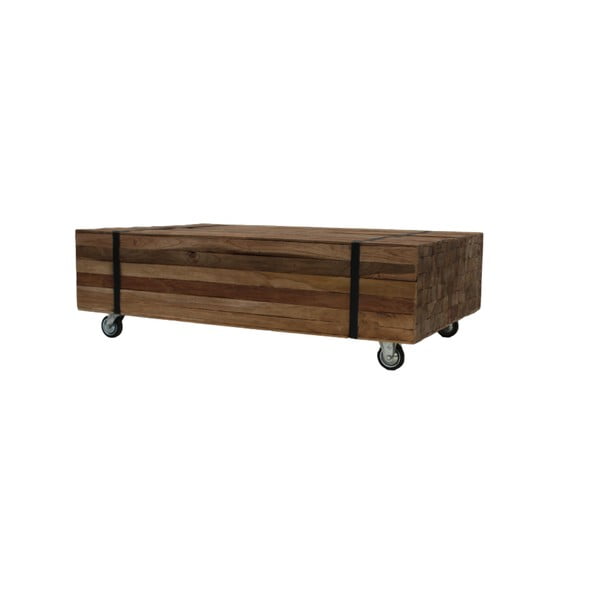 Pojízdný konferenční stolek z teakového dřeva HSM Collection Singa, 70 x 110 cm