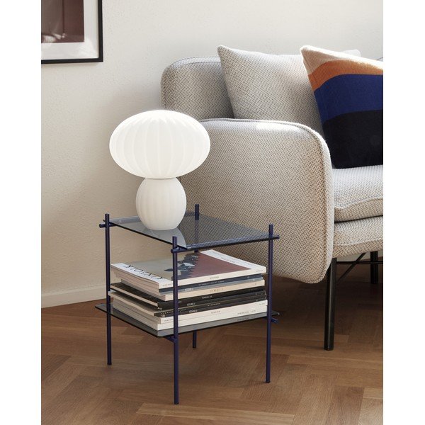 Bílá skleněná stolní lampa (výška 28 cm) Kumu – Hübsch-image-1