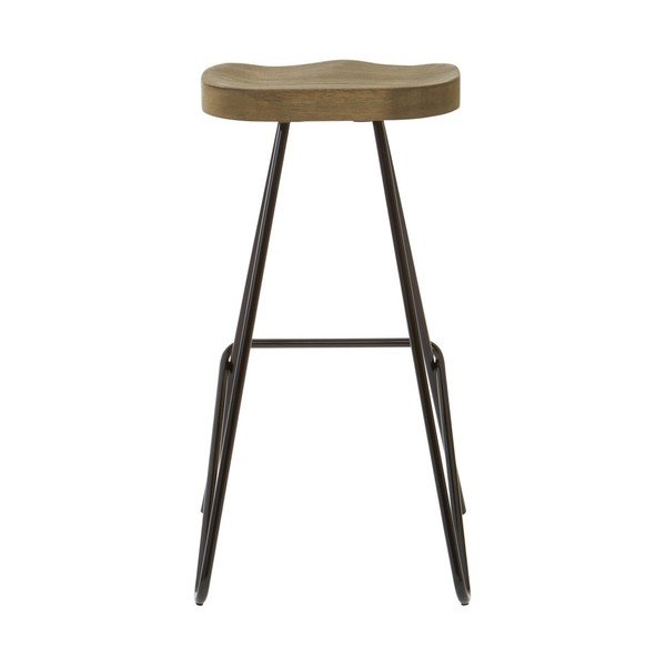 Černá/v přírodní barvě barová stolička z jilmového dřeva (výška sedáku 78 cm) District – Premier Housewares-image-2