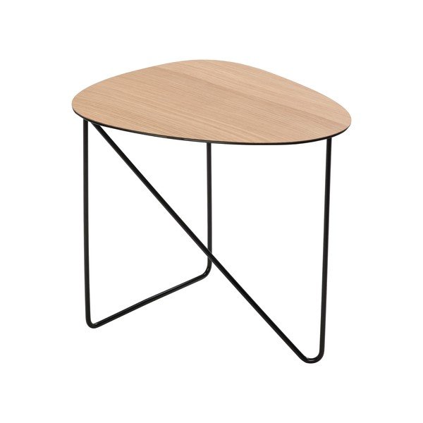 Kovový konferenční stolek v přírodní barvě 37x44 cm Curve M Wood – LIND DNA