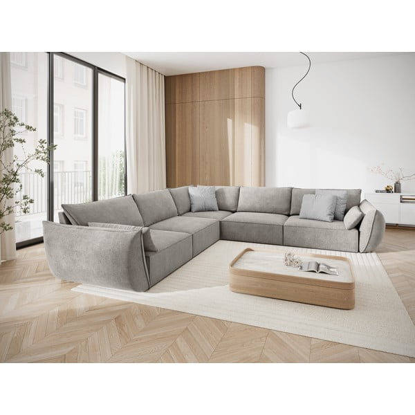 Světle šedá rohová pohovka (variabilní) Vanda – Mazzini Sofas-image-1