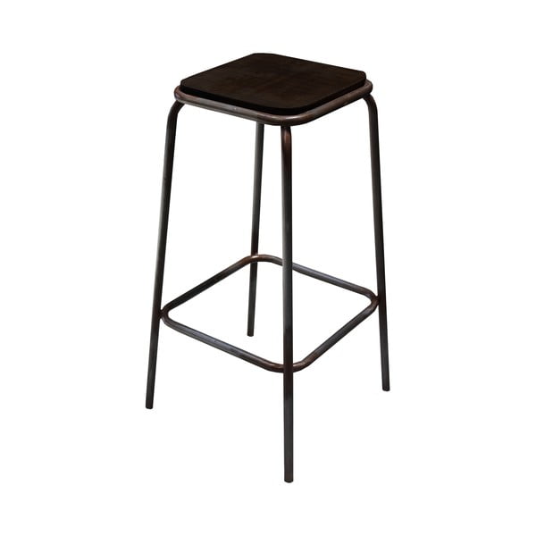 Černá barová židle z mangového dřeva Industrial – Antic Line