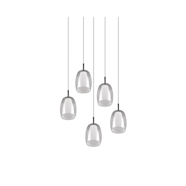 Závěsné svítidlo se skleněným stínidlem ø 48 cm ve stříbrné barvě Barret – Trio Select-image-3