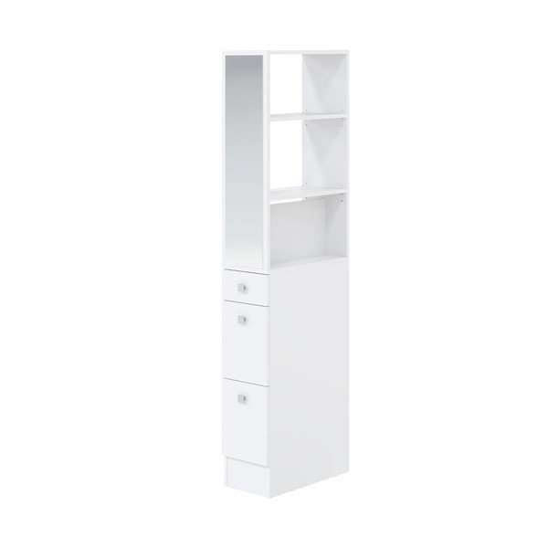 Bílá vysoká koupelnová skříňka se zrcadlem 24x180 cm Combi - TemaHome-image-2