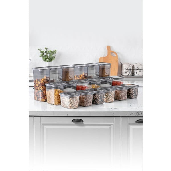 Plastové dózy v sadě 18 ks na potraviny Fresco – Hermia-image-1