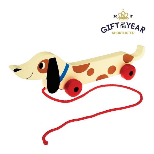 Dřevěný tahací jezevčík Rex London Charlie The Sausage Dog, délka 31,5 cm-image-2