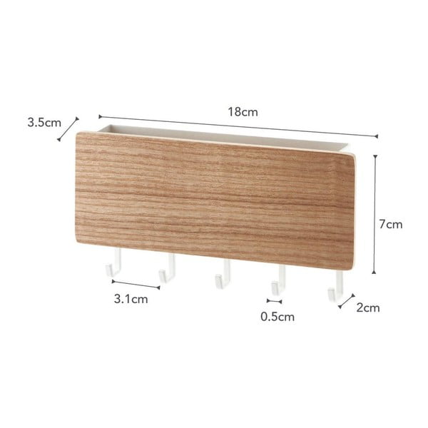 Bílý nástěnný věšák na klíče YAMAZAKI Rin-image-3