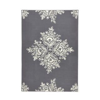 Šedo-bílý koberec Hanse Home Gloria Blossom, 80 x 150 cm