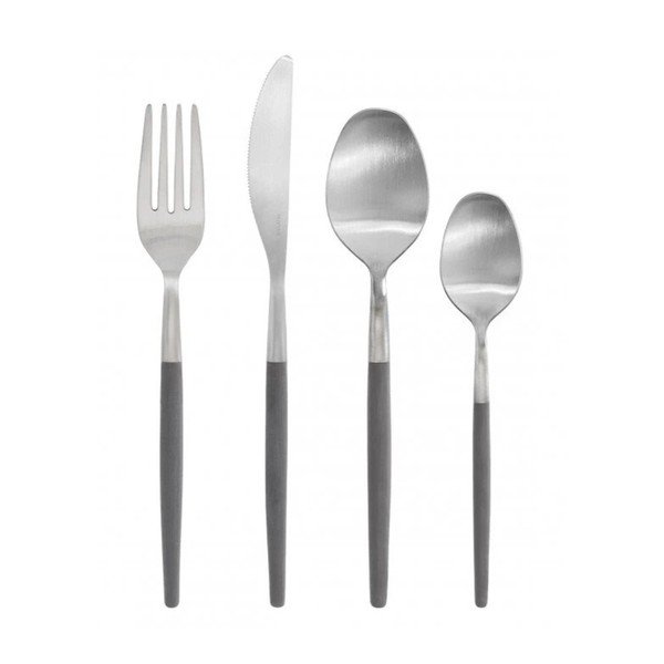 Tmavě šedý/ve stříbrné barvě nerezový příbor 16 ks Maxime – Blomus