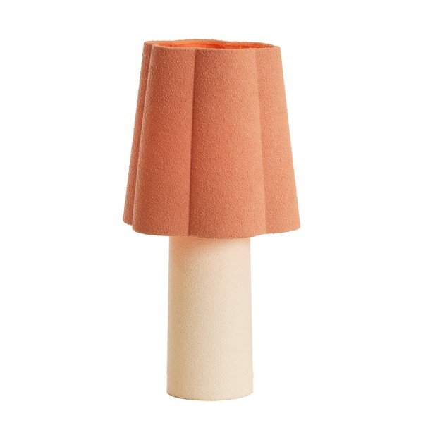 Stolní lampa v lososové barvě/krémová s textilním stínidlem (výška 50 cm) Musaby – Light & Living-image-3