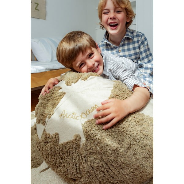 Zelený/krémový dětský sedací vak World Map – Lorena Canals-image-4