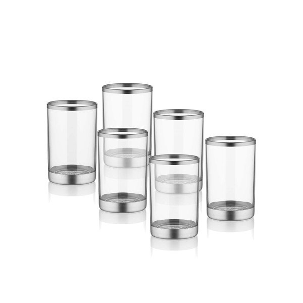 Sada 6 skleniček Mia Glam Silver, 100 ml-image-1