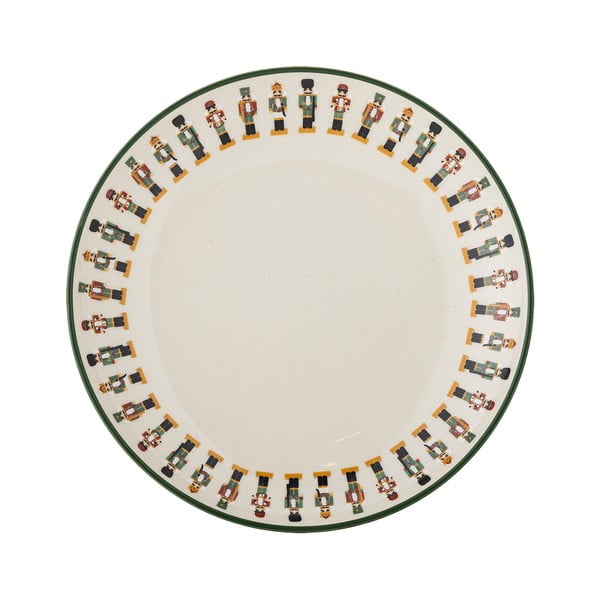 Krémový dezertní  talíř s vánočním motivem z kameniny ø 16 cm Jolly – Bloomingville