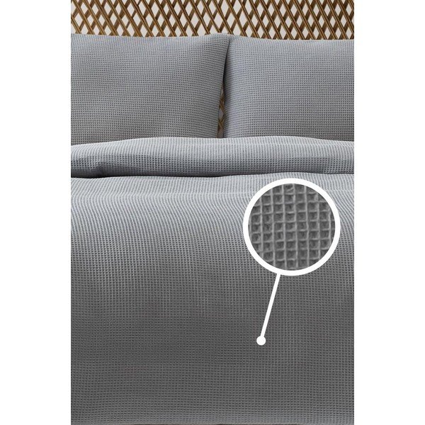Šedý přehoz 200x220 cm Waffle – Mijolnir-image-1