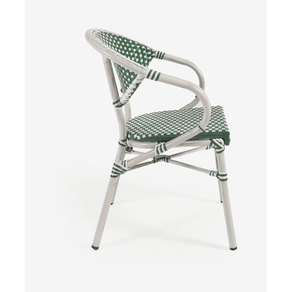 Zeleno-bílá venkovní židle Kave Home Marilyn-image-3