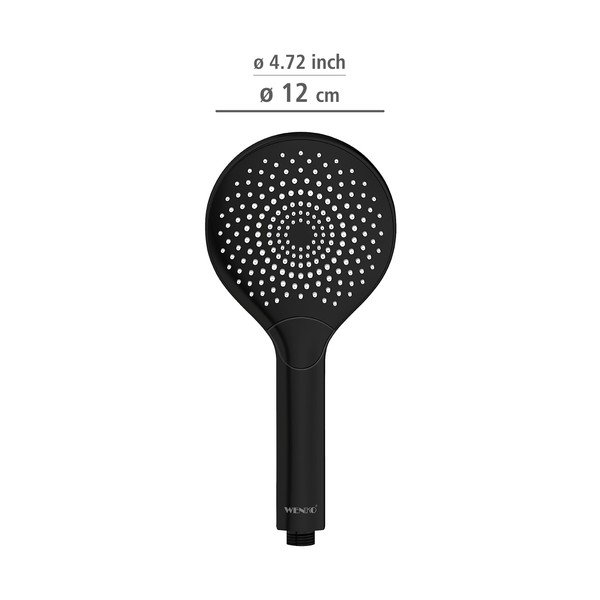 Černá sprchová hlavice Wenko Matt, ø 12 cm-image-1