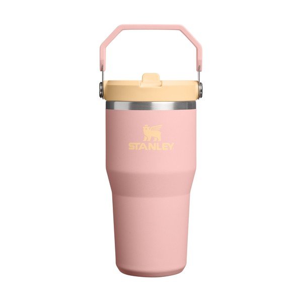 Broskvová termoska z nerezové oceli 600 ml IceFlow™ Flip Straw 2.0 Tumbler Peach Rose – Stanley