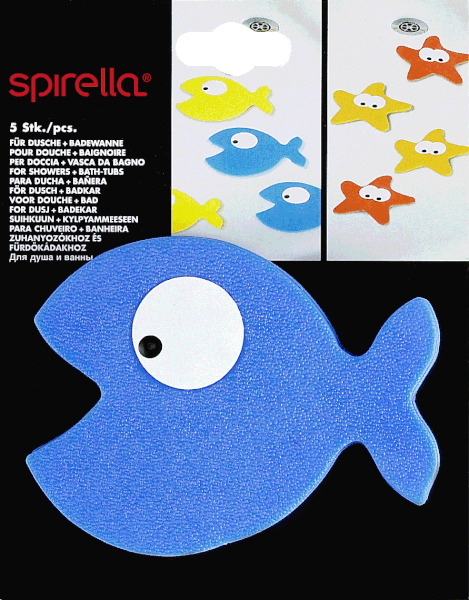 Dětské protiskluzové podložky v sadě 5 ks do vany 10x13 cm Hungry – Spirella-image-1