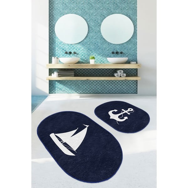 Modré koupelnové předložky v sadě 2 ks 60x100 cm – Mila Home-image-2