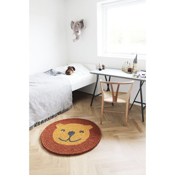 Dětský kuličkový vlněný koberec Wooldot Ball Rugs Lion, ⌀ 90 cm-image-4