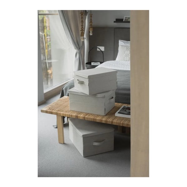 Černý látkový úložný box s víkem 45x34x25 cm Soft Storage – Bigso-image-2