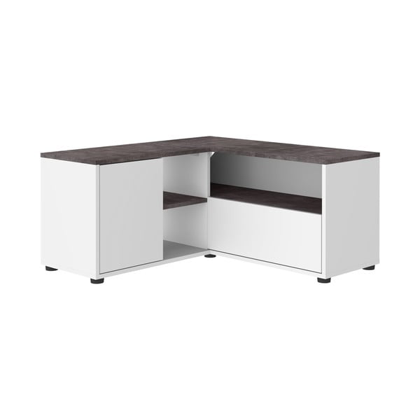 Šedo-bílý TV stolek v dekoru betonu 90x45 cm Angle – TemaHome