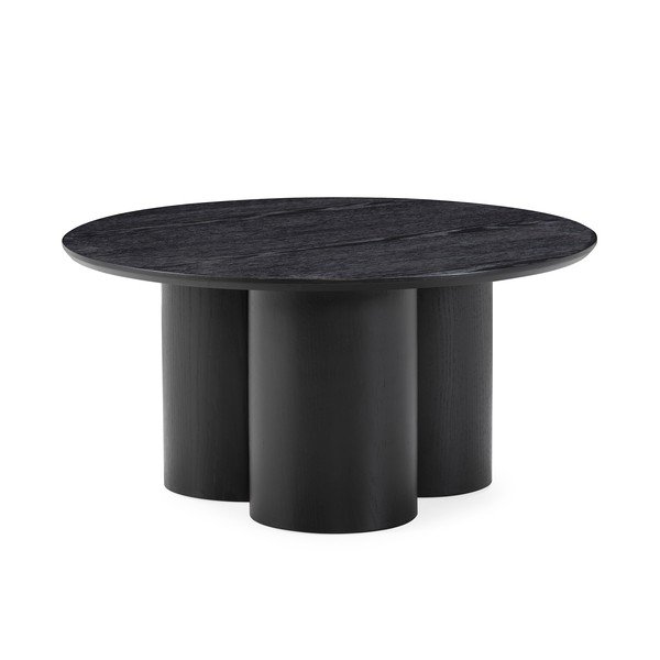 Černý kulatý konferenční stolek ø 80 cm Lua – MOME