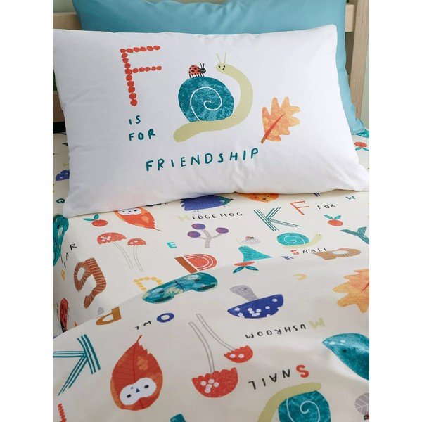 Napínací dětské prostěradlo do postýlky 70x140 cm Woodland Alphabet – RHS-image-1