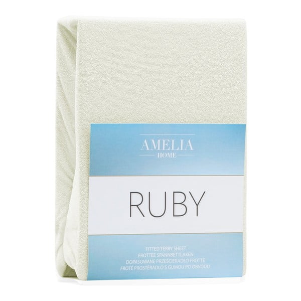 Krémové napínací froté prostěradlo 240x220 cm Ruby – AmeliaHome-image-2
