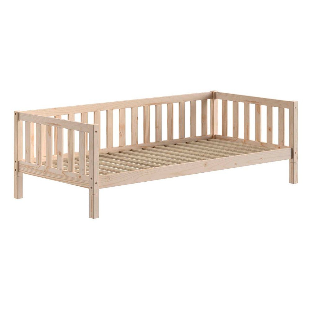 Children's bed made of pine wood with slatted base 90x200 cm in natural colour Dallas – Vipack