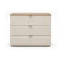Komoda v dekoru dubu v krémovo-přírodní barvě 100x80x40 cm Dennis – Marckeric