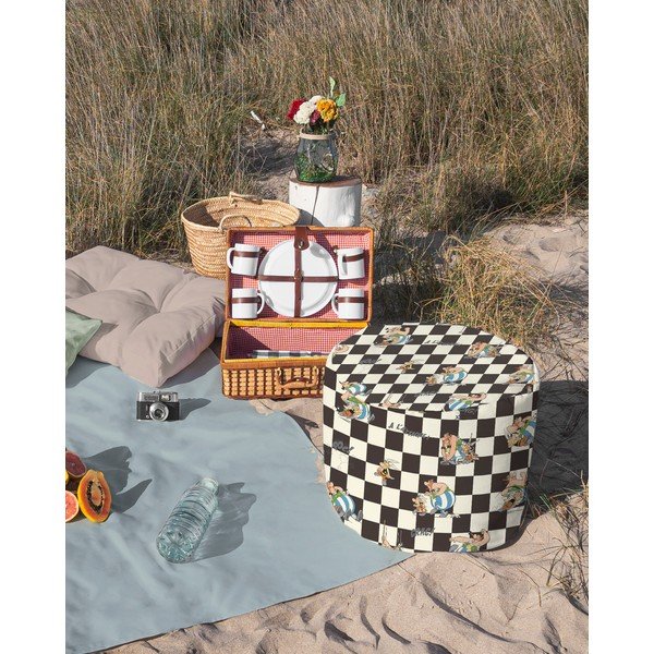 Bílo-černý taburet Asterix Checkerboard - Really Nice Things-image-1