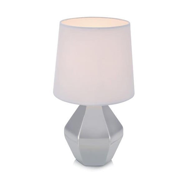 Stříbrná stolní lampa s bílým stínidlem Markslöjd Ruby