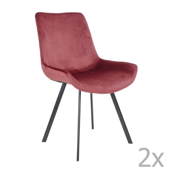 Sada 2 červených jídelních židlí House Nordic Drammen