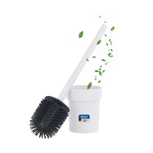 Bílá plastová WC štětka bez vrtání Turbo-loc Lizan – Wenko-image-2