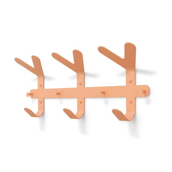 Ocelový nástěnný věšák v lososové barvě 66 cm Frondo – Spinder Design