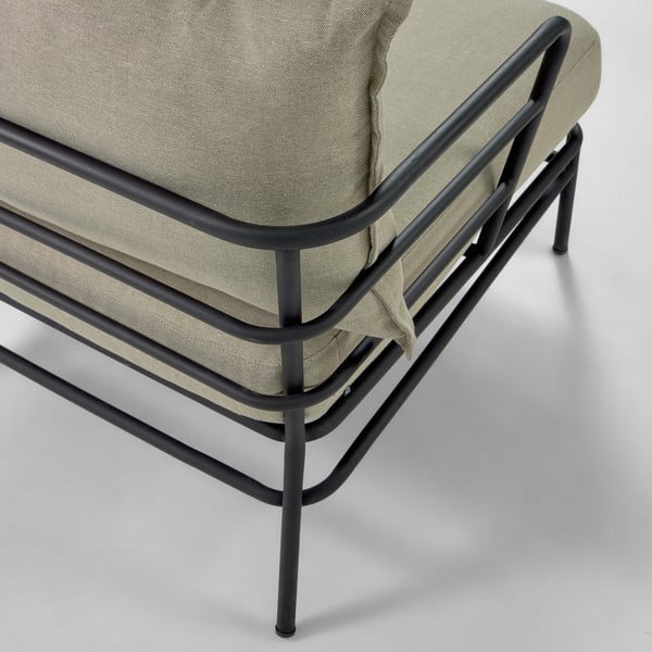 Béžové zahradní křeslo s kovovou konstrukcí Kave Home Mareluz-image-4