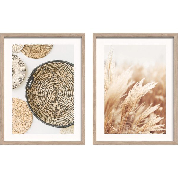 Tištěné obrazy v sadě 2 ks s rámem 30x40 cm Full Beige – Styler