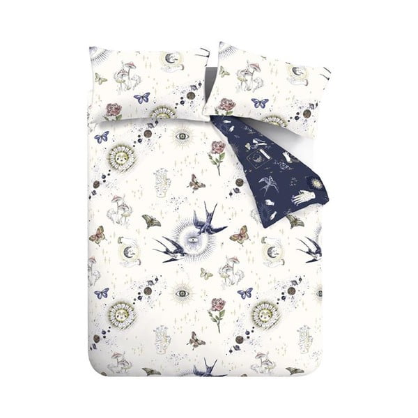 Modré/krémové povlečení na dvoulůžko 200x200 cm Astrology – Sassy B
