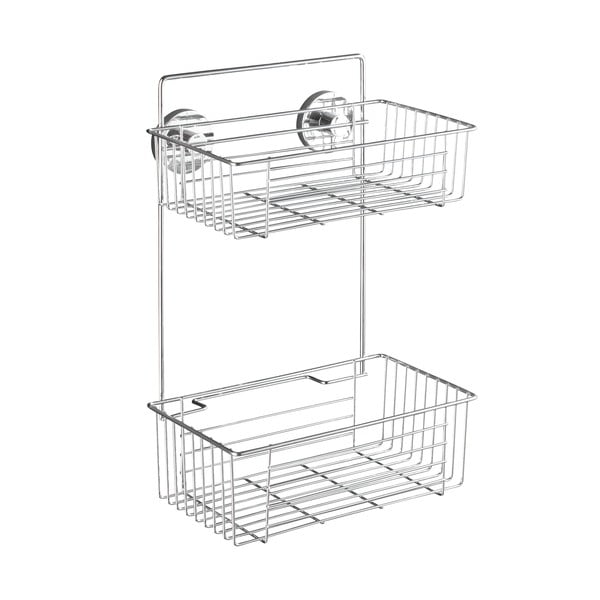 Samodržící dvoupatrová polička Wenko Vacuum-Loc Bari, nosnost až 33 kg-image-2