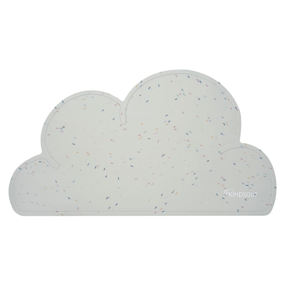 Šedé silikonové prostírání Kindsgut Cloud Confetti, 49 x 27 cm