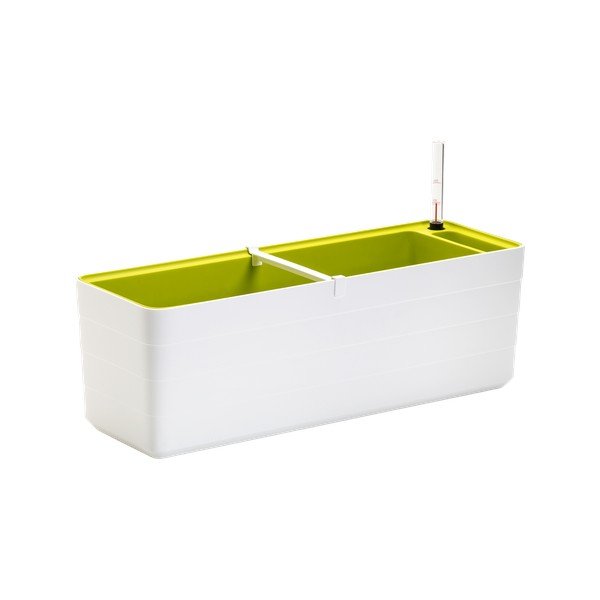 Bílo-zelený samozavlažovací truhlík, délka 59 cm Berberis - Plastia-image-1