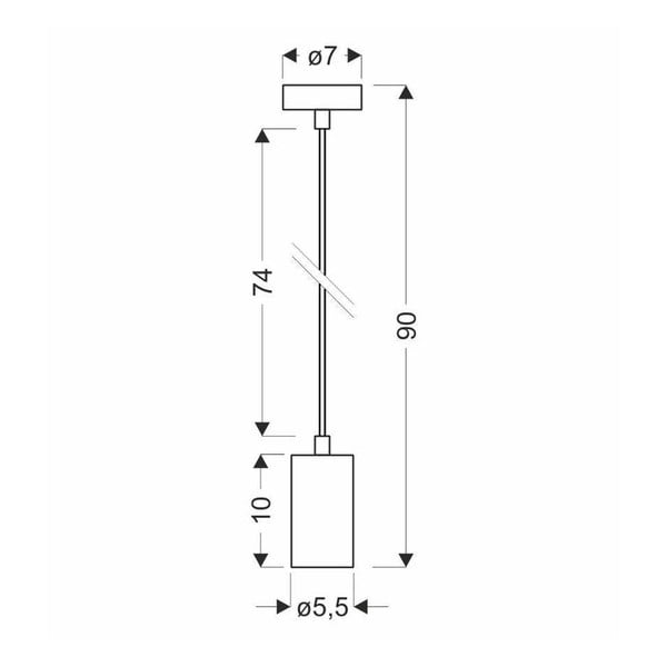 Černé závěsné svítidlo s kovovým stínidlem ø 7 cm Tubo – Candellux Lighting-image-2