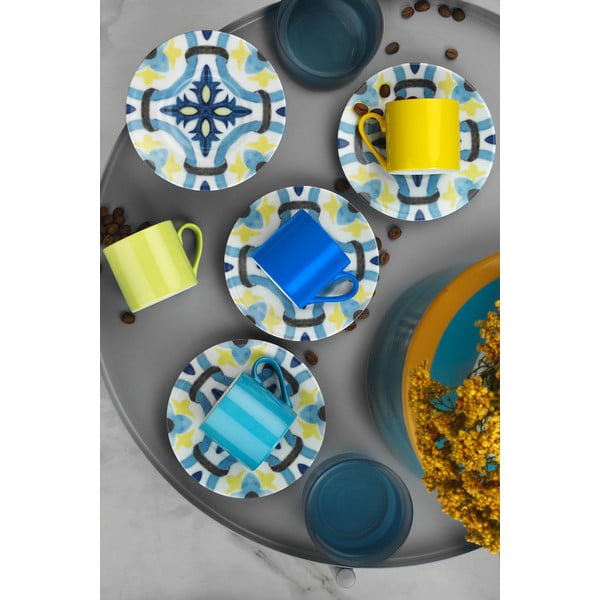 Sada 4 šálků s podšálky Kütahya Porselen Geometric, 90 ml-image-1