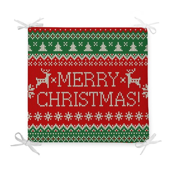 Vánoční podsedák s příměsí bavlny Minimalist Cushion Covers Merry, 42 x 42 cm