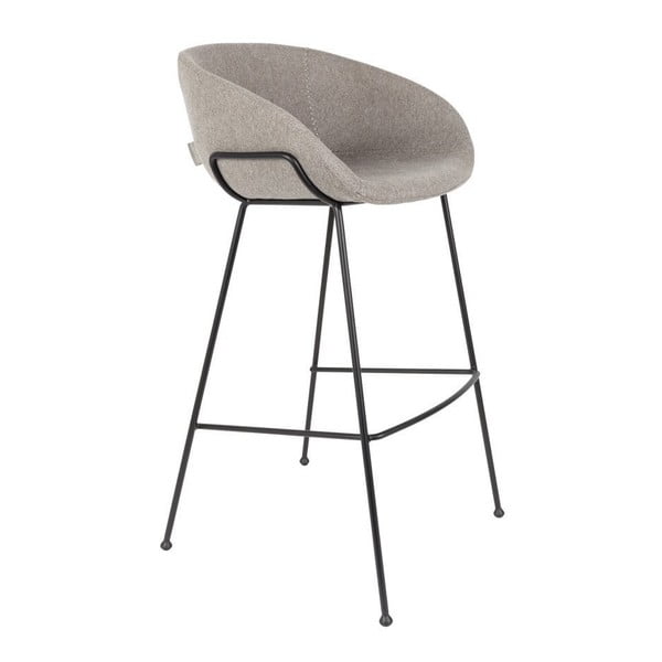 Sada 2 šedých barových židlí Zuiver Feston, výška sedu 76 cm