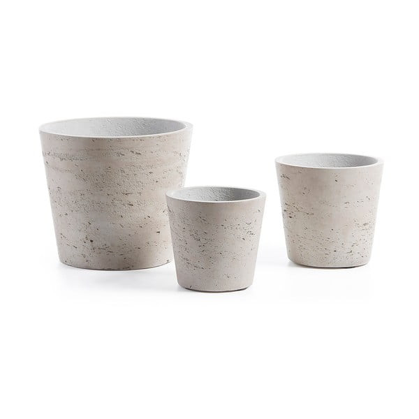 Betonové květináče v sadě 3 ks ø 23,5 cm Low – Kave Home